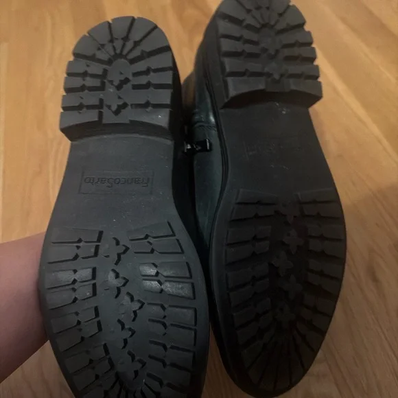 ✨ Franco Sarto Dark Green Leather Ankle Boots Size 7.5 Moto-Chelsea Hybrid ✨ - Picture 4 of 5